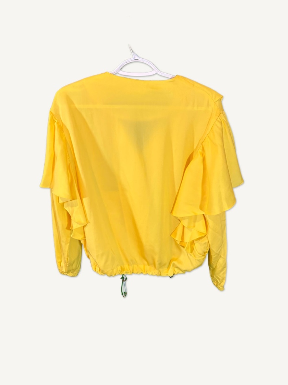 Mango Bright Yellow Ruffled Jacket XS (New Without Tags) - Picture 4 of 6
